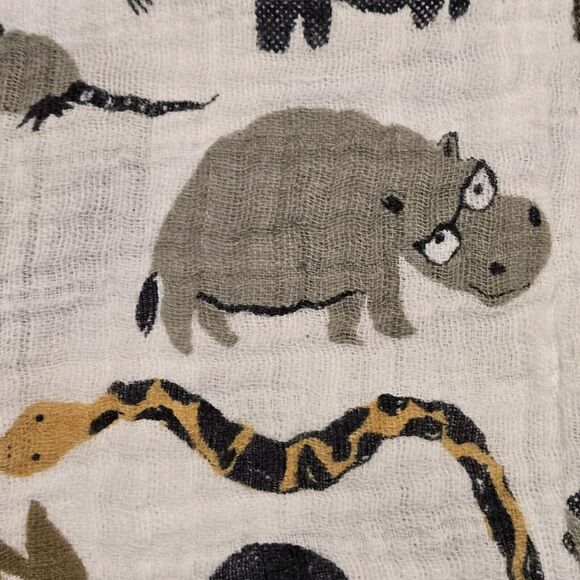 Clementine Kids Baby Muslin Swaddle Cotton Animals Zoology Blanket Zoo Animals - Picture 6 of 10